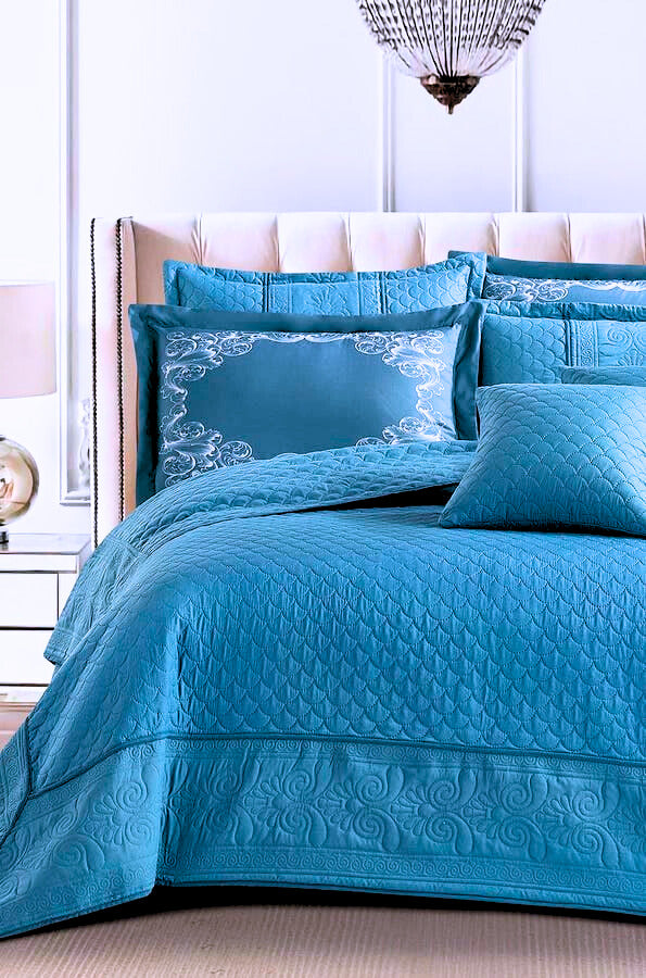 Botswana Blue Percale Microfiber Bedding Set