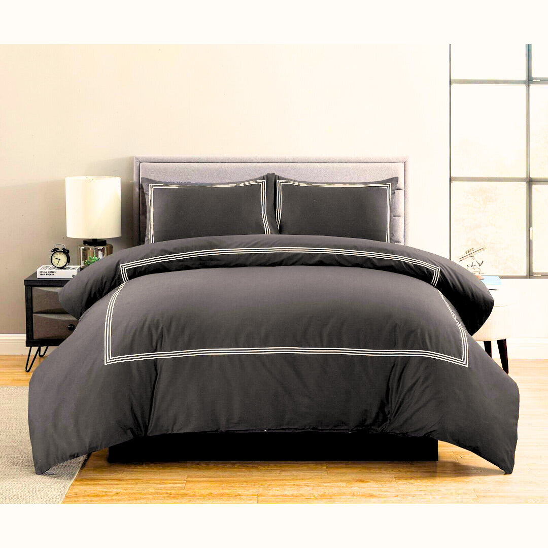 Motswiri Charcoal 800TC Egyptian Cotton 7-Piece Bedding Set